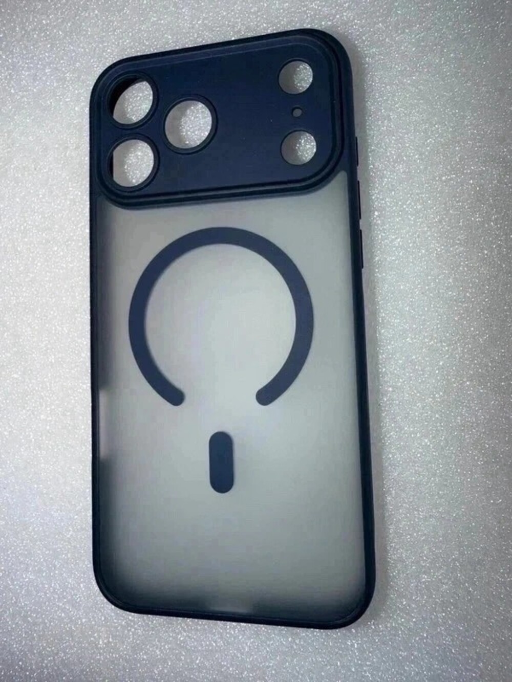Dark Blue Frosted Magnetic Case for iPhone 17 Pro Max